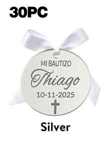 Personalized Baptism Gift Tags, Customized Gold Acrylic Cross Baptism Party Favor Tags, Baby Baptism Party Decoration, Gift Box Labels, Keepsake Charms - Multicolor - View 26