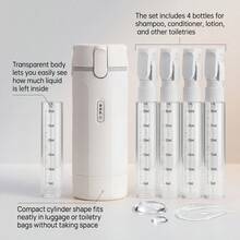 2026 New 4-In-1 Travel Refillable Bottles - Includes Four 30ml Refillable Bottles | Leak-Proof Portable, Leak-Proof Travel Containers, Portable, Transparent With Scale And Labels, Suitable For Shampoo, Body Wash, Lotion, Etc. - Multicolor - View 4