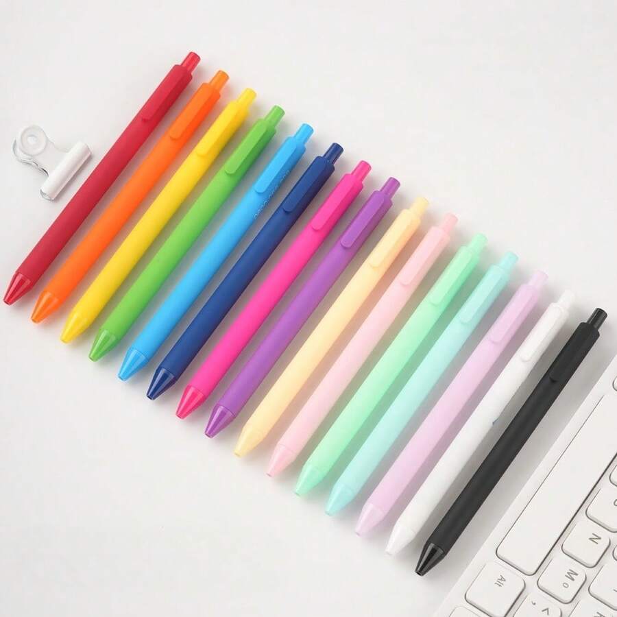 Cute Macaron Retractable Neutral Pen 0.5mm, Beautiful Gift, Fun Pen For Women Office Supplies - Multicolor - View 1