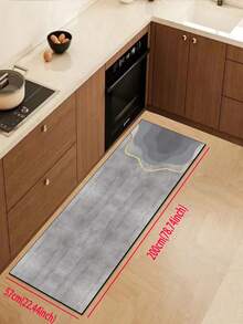 1pc Grey Background Gold Line Pattern Kitchen Mat, 3.5mm Soft Rubber Material, Absorbent And Easy To Clean, Suitable For Hallway, Bathroom, Living Room, Outdoor Door Mat And Toilet, All-Year Use, Suitable For Various Holidays - Multicolor - View 17