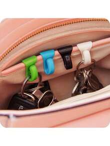 Anti-Lost Key Hook, Quickly Find Keys In Bag, Space-Saving Plastic Design, Suitable For Home And Car, Time-Saving Accessory, Modern Style, Durable Plastic Hook - Multicolor - View 4