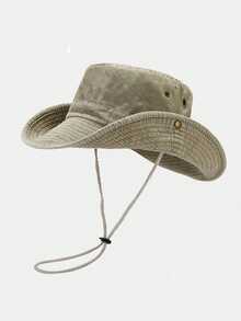1 Solid Color Wide Brim Bucket Hat, Casual Sports Sun Hat, Adjustable, Outdoor Sports Gift (Hat Top Stitching Random) - Fisherman's Hat - View 12