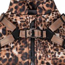 Dog Vest With Integrated Chest Harness, Fleece Lining, Reflective Webbing, Zipper Closure, Suitable For Small Dogs And Cats, Outdoor Warm Pet Padded Vest - Mocha Brown - View 4