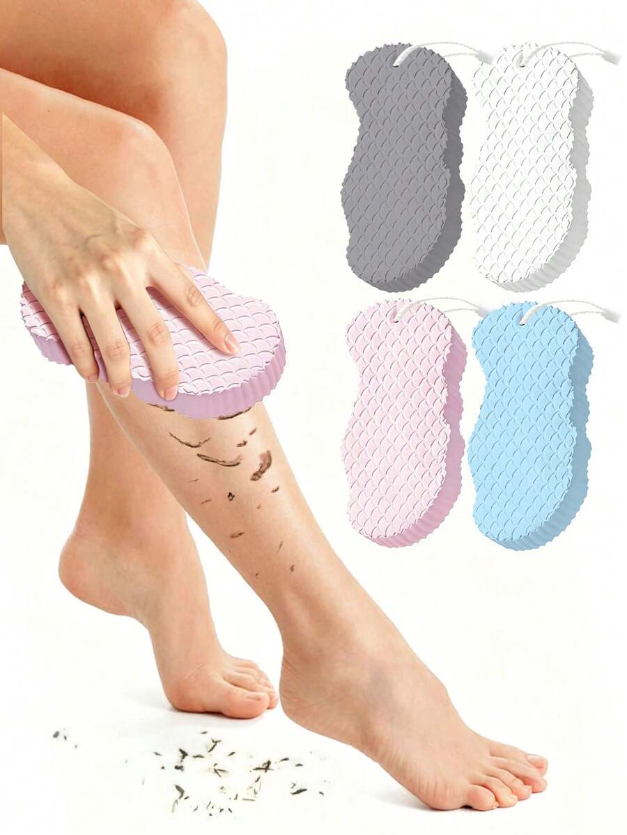 1pc Painless Exfoliating Bath Sponge Towel, High-Density Sponge Deeply Removes Dead Skin, Gentle Skin-Friendly Design, Easy To Wipe Away Dirt, Portable Bathing Accessory, Suitable For Bathroom, Gym, Hotel And Rental Apartment Daily Use, Back Scrubber