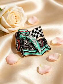 1pc Racing F1 Car Brooch, Cool Lapel Pin, Unisex, Backpack Decoration Pin, Street & Campus Style, Jacket & Bag Daily Casual Outfit Accessory - Green 4 - View 13