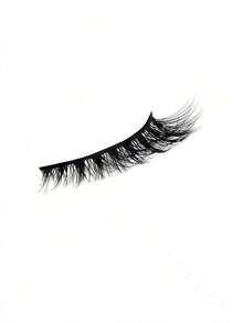 10/7 Pairs 15mm Cross-Style Extended Outer Corner False Eyelashes - Black - View 3