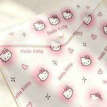 SANRIO 2pcs/4pcs/6pcs Tas Dokumen Kancing Jepret Tahan Air, Motif Kartun Hati Merah Muda, Map Penyimpanan Klasifikasi Kertas Ujian Siswa, Organizer Kwitansi Kantor Portabel, Organizer Alat Tulis Meja Kapasitas Besar untuk Anak Perempuan - A - View 6