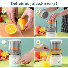 FUTUREM Exprimidor Automático de Cítricos Recargable USB, Extractor de Jugo Portátil de Alta Potencia para Frutas Frescas, Cocina, Oficina y Uso Diario - verde menta - Ver 7