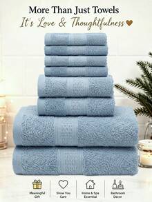 Optional 1pc/4pcs Towel Set/4pcs Small Square Towel, Terry Cotton-Absorbent Material-Suitable For Bathroom, Facial Care, Hand And Body Wiping, Home Decor, Kitchen Decor, Back To School Season, Autumn Decor - Baby Blue - View 1