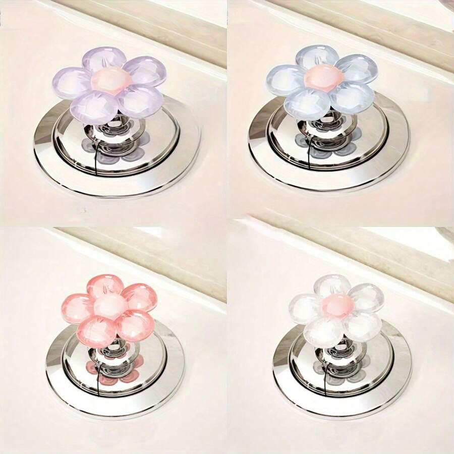Elegant Floral Toilet Flush Button Nail, Suitable For Bathroom Decoration - Multicolor - View 1