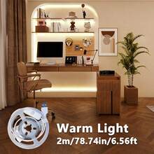 5pcs/3pcs/1pc, LED Light Strip With Switch, USB Powered Flexible Ceiling Light Strip With Button Switch, Warm White/White Light, Drill-Free Linear Light Strip Suitable For TV Backlight And Home Decor, Perfect For Weddings, Halloween, Christmas, Parties And More - White - View 28