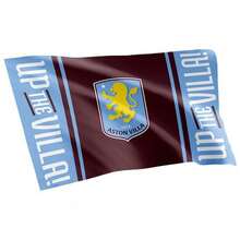 Aston Villa FC Up The Villa Flag - Claret/Sky Blue - View 1