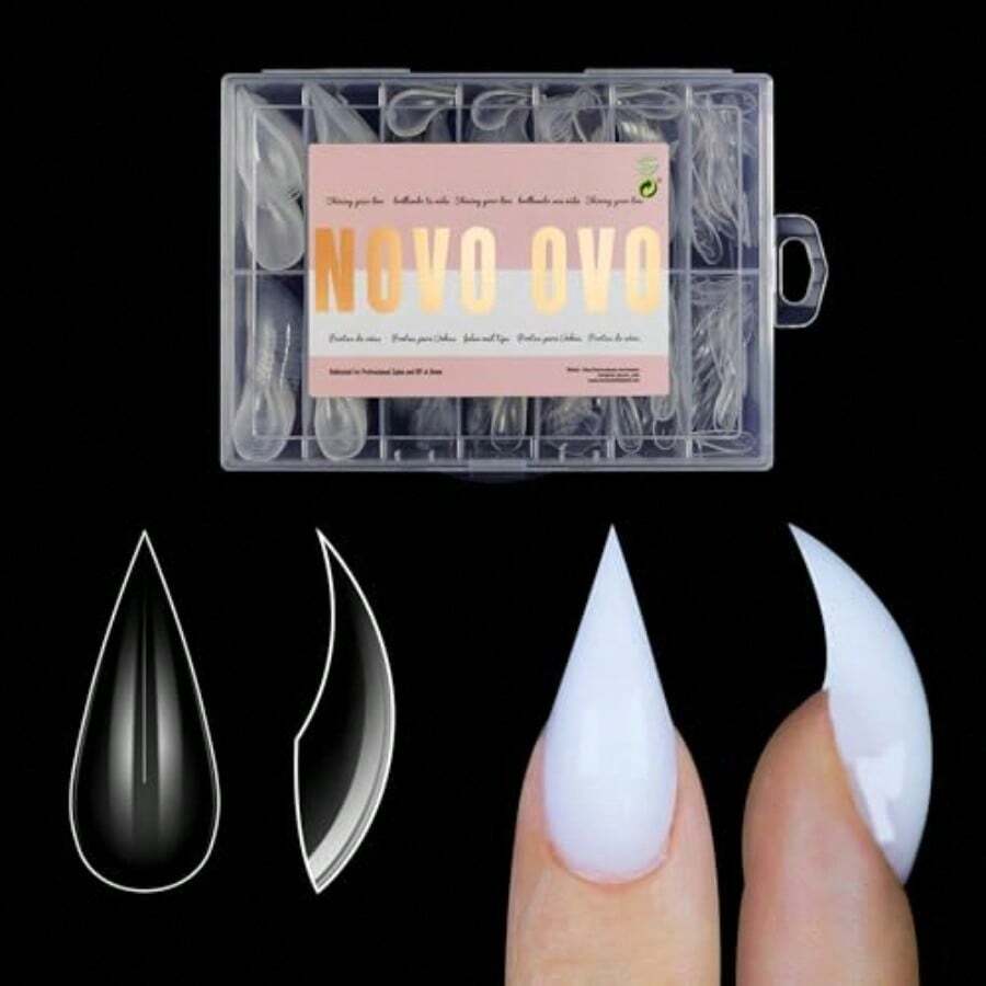 Rhinestones & Decorations - Short Curved Stiletto 3D Nail Dual FormEU - View 1