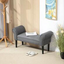 Bed Bench, Upholstered Bench, Seating Bench, Bedroom Entryway Bench, Max Load 130 Kg, Voile Fabric, Dark Grey, 102 X 36 X 51 Cm - Dark Grey - View 8
