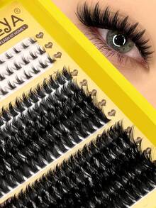 GROINNEYA Large Capacity 233PCS Thick Dramatic Cluster Lashes Fluffy Soft Individual Lashes 10-20mm Mix Length Lash Clusters 2-IN-1 Upper Lash Set For DIY Lash Extension,Glam Volume Fake Lash Clusters,Suitable For Random Makeup,Travel Essential - C - View 6