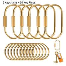 16pcs Key Ring Set, Unisex Key Chain Storage Buckle With Spiral Lock, DIY Keychain, DIY Wallet Making Materials - Multicolor - View 9
