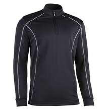 Rhino Mens Seville 1/4 Zip Midlayer Sports Top/Long Sleeved Tee - Black - View 2