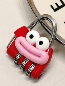 1pc Combination Lock With Cute Sausage Lips And Big Eyes Pattern, Suitable For Gym Lockers, Luggage And Backpack Zippers Anti-Theft, Portable Colorful Metal Padlock, Compact And Durable, Anti-Theft Design For Worry-Free Travel, Perfect Gift For Daily Outings, Students Back To School, Ramadan, Eid, Valentine's Day, Mother's Day Or Thanksgiving - Multicolor - View 15