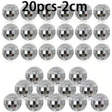 20pcs Mirror Disco Balls, Silver Reflective Glass Design, Refract Colorful Light Effects, Multiple Sizes Available, Can Be Hung Or Placed, Suitable For Party, Bar, Birthday Party, Wedding Scene Decoration, Create Retro Atmosphere, Also Can Be Used As Home Decor Ornament, Photography Prop, Atmosphere Decoration Item - Clear - View 12