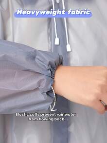 1pc Lightweight Outdoor Raincoat | 1pc, Adjustable Drawstring Hood, Full Body Coverage Design, Zippered Storage Pocket, Suitable For Cycling, Hiking, Fishing, Portable Travel Outdoor Cycling Raincoat, Casual Style, Random Color - A - View 4