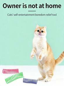 Cat Toy, Cat Spring Ball Retractable Spring Toy, Colorful Spring Tube, Interactive Rolling Ball Colorful Lively Spring Coil, Spring Action Toy For Caged Mice, Indoor Cat Pet Supplies, Durable And Sturdy, Encourage Cat Exercise, Random Color - View 7
