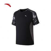 Anta Dingyin Men's New Quick-Dry Breathable Short Sleeve T-Shirt, Sports Training & Match Top - Basic Black-4 - View 1