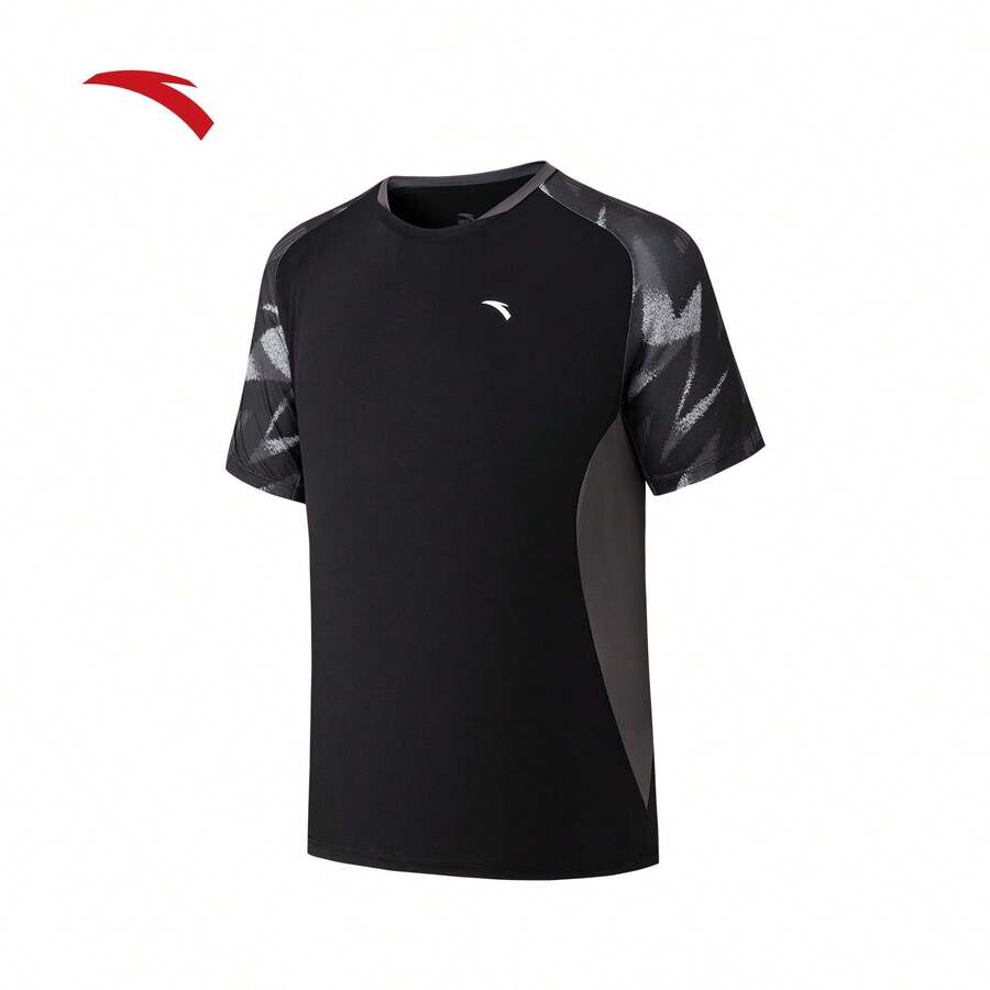 Anta Dingyin Men's New Quick-Dry Breathable Short Sleeve T-Shirt, Sports Training & Match Top - Basic Black-4 - View 1