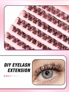 120pcs D Curl Vacation Eyelash Clusters, 8-16mm Thin Style, Reusable, Soft & Natural, Voluminous & Curly, Segmented Single Cluster Lashes, Suitable For Any Style DIY Eyelash Extensions, Beginner Friendly - D - View 2