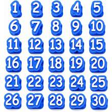 30pcs/Set Numbered Pencil Caps, 1-30 Reusable Classroom Pencil Labels, Teacher Pencil Tracking Markers, Suitable For Stationery Stores And School Management, Blue, 1-30 Numbered - Multiple Styles - View 5