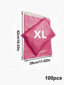 10/20/100pcs Pink Shipping Bags, E-Commerce Logistics Packaging Supplies, Super Strong PE Material, Self-Sealing, Multiple Sizes, Suitable For Holiday Peak Shipping, Thanksgiving Promotion Packaging, New Year Gift Mailing - Rose Red - View 8
