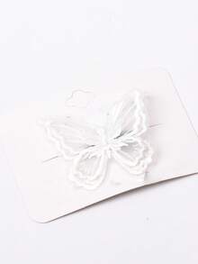 Cute Butterfly Hair Clip Suitable For Daily Wear - White - View 3