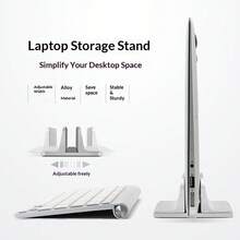 Laptop Stand For MacBook Neo A18 Pro 13 14 16 M5 M4 M3 M2 M1 Air 13 13.6 15 Inch Notebook Stand Foldable Aluminium Alloy Tablet Stand Bracket Computer Holder Can Be Expanded Laptop Vertical Storage Stand - View 6