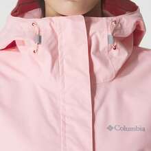 Columbia Jaket Olahraga Wanita Outdoor Tahan Air Terbaru, Jaket Softshell Kasual Berkerudung - Berwarna merah muda - View 4