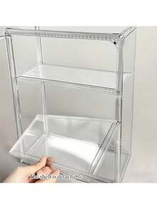 3-Tier Transparent Display Cabinet With Magnetic Door, Heavy-Duty Acrylic Structure, Extra Large Capacity, Modern Design Transparent Display Case For Store, Home Office, Collectibles, Space-Saving Organizer, Thanksgiving, Christmas - A - View 11
