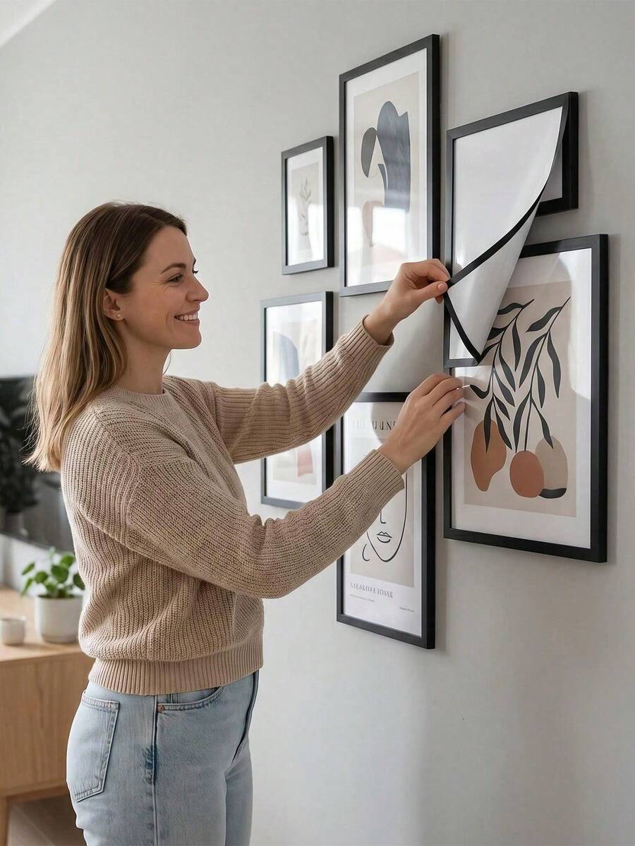 1pc A4 Size Magnetic Self-Adhesive Photo Frame, Portable Wall-Mounted Plastic Photo Frame And Document Display Frame, Suitable For Photos, Magnetic Whiteboard, Minimalist Decor, Magnetic Photo Frame And Folder, No Screws/Installation Required - Multiple Styles - View 1