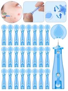 200/100/50PCS Super Sharp Acne Needle, Disposable Closed-End Needle For Removing Blackheads, Squeezing Pimples, Picking Pimples, Facial Cleansing Tools - Blue - View 1