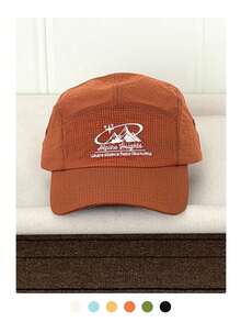 1pc Women's Soft Top Letter Embroidered Yellow Baseball Cap, Spring/Summer New Style, Quick-Dry Breathable Sun Protection Duck Bill Hat, Color Block Thin Cap, UV Protection - Mountain Peak Quick-dry Curved Brim - View 15