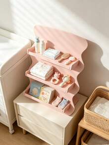 Wavy 2/3 Tier Children's Desktop Bookshelf, Children's Mini Book Storage Organizer, Cute Desktop Magazine Display Rack, Suitable For Nursery And Playroom - Multicolor - View 9