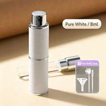 Luxury Leather Lipstick-Shaped Perfume Refillable Bottle, Mini Portable Perfume Sample Spray Bottle, Travel Perfume Dispenser, Multiple Colors Available - White - View 10
