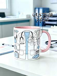Custom 2D Ceramic Mug, Personalized Doctor Set Design And Custom Name, Suitable For Male Doctor's Coffee Cup, Can Add Your Own Logo, Photo And Text, First Choice For Christmas, Thanksgiving Or Birthday Gift - Multicolor - View 4