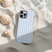 Plaid Retro Phone Case, Comfortable Checkered Protective Cover, Compatible With  16 Pro Max, 15 Pro, 14 Plus,  13 Pro Max, 12, 11 - 白色6 - 查看 1
