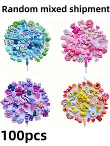10/20pcs Mixed Resin Lollipop, Flower, Bow Cute Pendant Decoration Set, Summer Phone Case DIY Toy (Slight Imperfections Are Normal) - Color - View 10
