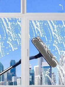 360° Rotating Double-Sided Window Cleaning Tool, Multi-Functional High-Rise Glass Squeegee With Scraper For Exterior Windows, Floors And Car Windshields, Household Cleaning Tool, Home Essentials And House Accessories For Easy Daily Cleaning - A - View 12