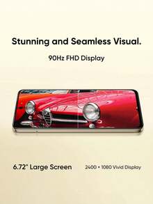 Realme C75 智慧型手機 8GB+256GB 全球版，4G LTE，Android 14 解鎖手機，50MP 相機，5828mAh 大容量電池，45W 快充 - 金色 - 查看 8