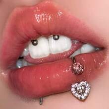 1pc Bohemian Style Hollow Heart Element Design Lip Ring Fashion Personalized Jewelry Gift Suitable For Daily Wear Perfect Party And Holiday Gift Women Casual Vacation Outfit Versatile Accessory - Multicolor - View 5