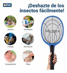 Raqueta Mata Moscas Y Mosquitos, Recargable, Volteck Raq-35 - Azul acero - Ver 5