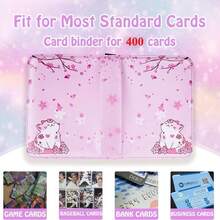 400 Cards Collectible Trading Card Holder Case With 55 Sleeves, 4 Pocket For TCG Game Cards Collection Sports Trading Cards Collector Album Card Binder For Girls Gifts - Multicolor - View 5