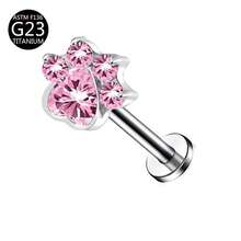 1pc G23 Titanium Internal Thread 1.0/1.2mm Butterfly, Flower, Heart, Cross Shaped Stud Earring Cartilage Piercing Jewelry Suitable For Women's Daily Wear - Pink - View 10