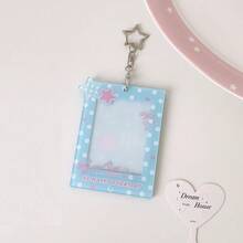1pc Polka Dot Bow Photocard Holder With Star Keychain, Cute Acrylic Card Sleeve, Portable Idol Photo Card Cover, Student ID Badge Holder, Decorative Campus Card Case For 3 Inch Photocard Collection, Back To School - Card Sleeve - View 11