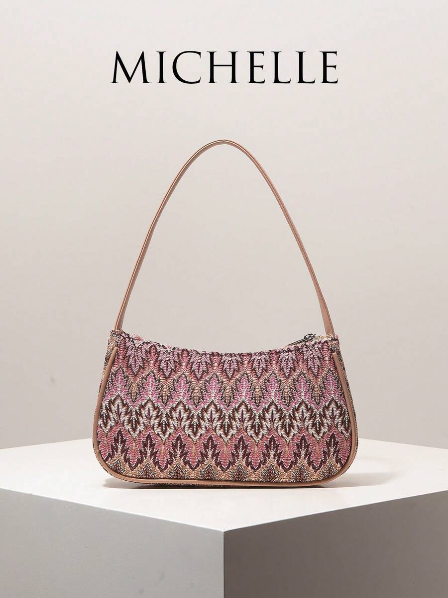 (Random Pattern)Shoulder Bag, Floral Pop, Color Block, Boho, Vintage, Travel Essential, Gifts For Women - Multicolor - View 1